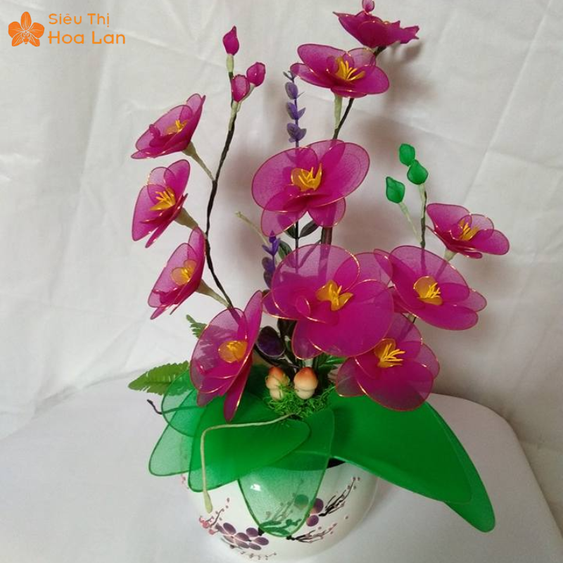 Hướng Dẫn Chi Tiết Cách Làm Hoa Lan Hồ Điệp Bằng Vải Voan Sang Trọng lan hồ điệp làm bằng vải voan