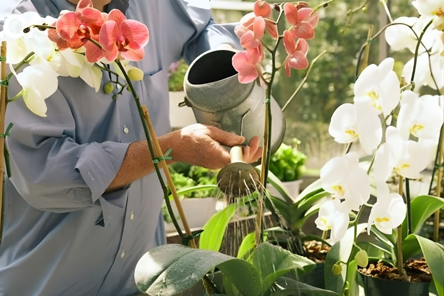 Cách Chăm Sóc Ngồng Hoa Lan Hồ Điệp Khi Cây Ra Hoa Đơn Giản Toàn Diện Đặt cây lan hồ điệp đúng vị trí